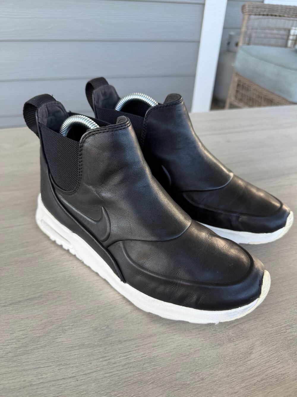 NIKE Air Max Thea Mid Black Leather Sneaker-Boot Women's Sz 8
